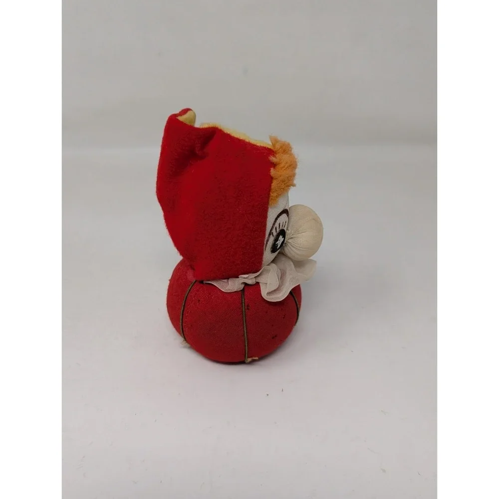 VTG Clown Girl Tape Measure Pin Cushion Doll Pull My Nose 23